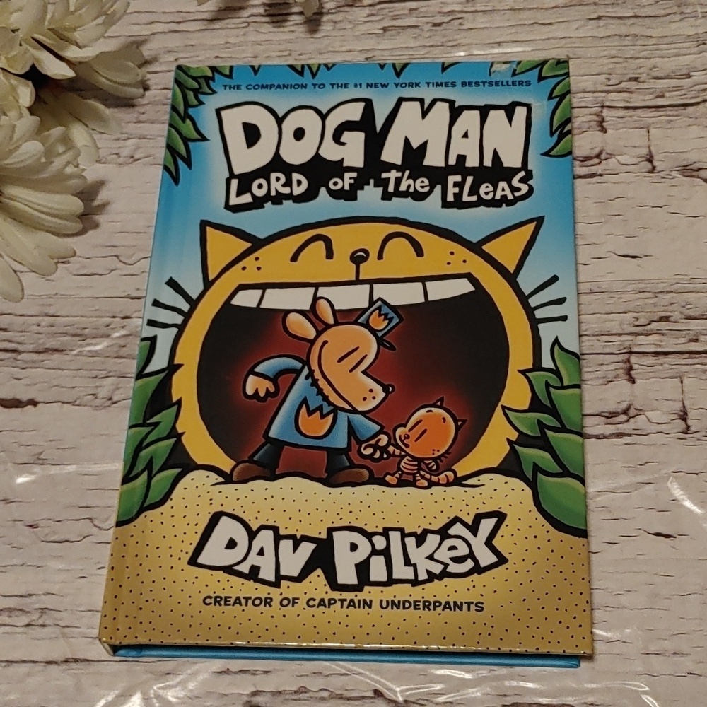 Dog Man: Lord of the Fleas by - Blue and Yellow Cover